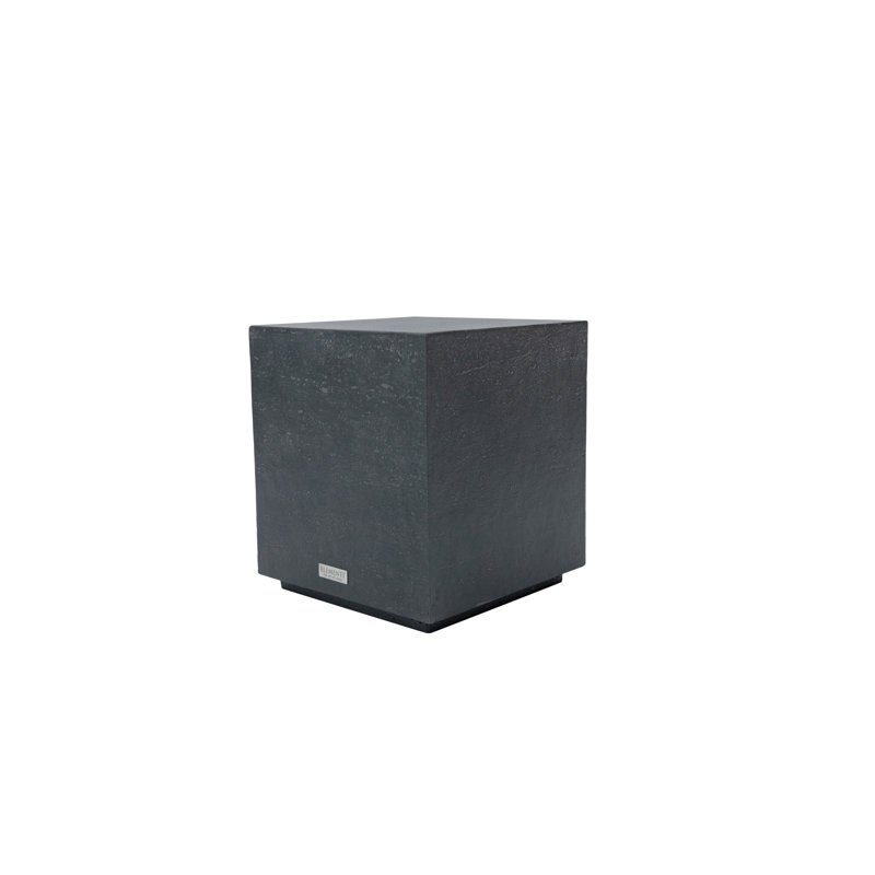 Table d'appoint carrée en béton 18 "pour l'intérieur et l'extérieur Elementi Home Tevere, Noir ardoise