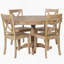 Ensemble de table de salle à manger de style campagnard pour 4 personnes, table ronde avec 4 chaises de cuisine confortables, idéale pour les réunions de famille et pour économiser de l'espace-413042675