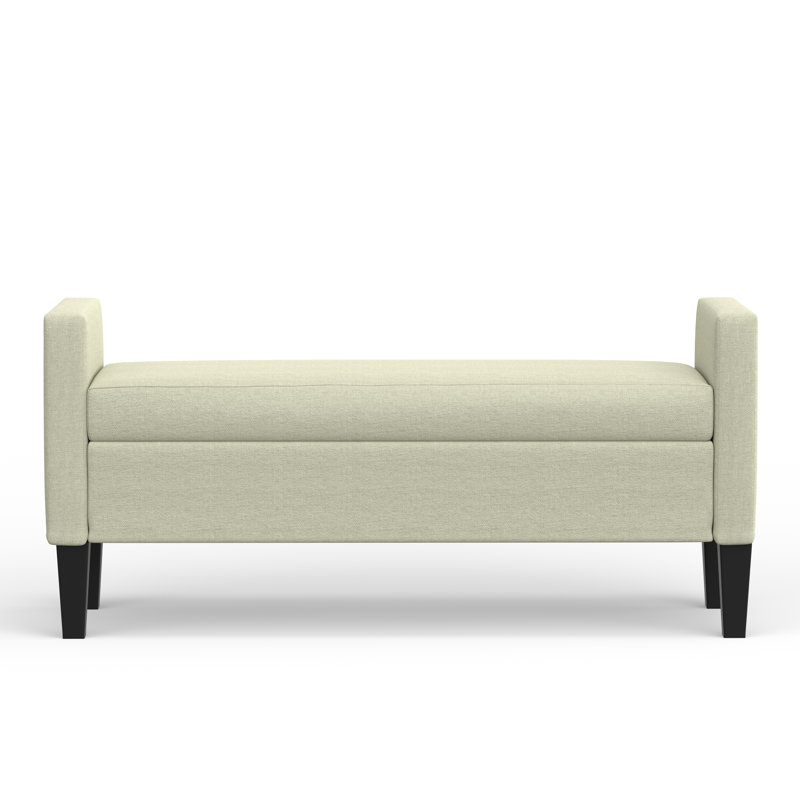 Anye Polyester Upholstered Storage Bench, Beige, 24" H x 51.77" W x 17.8" D