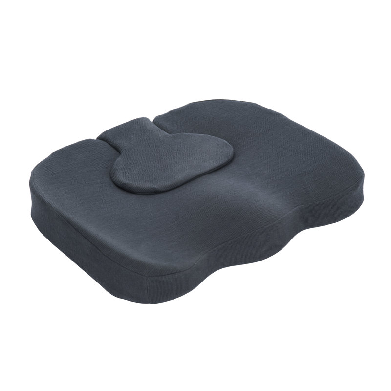 Ergonomic Black Foam Donut Coccyx Cushion with Hook-and-loop Closure