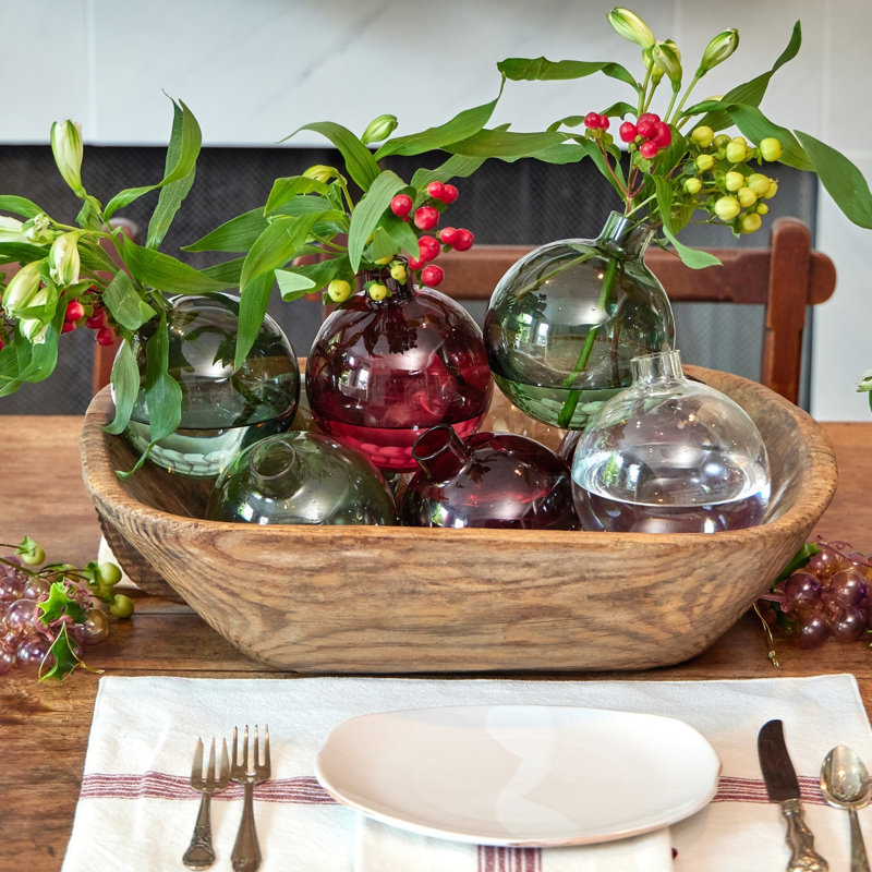 Vase sphérique en verre à bourgeons - Vert sapin, Vert épinette