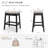  Counter Stool With Solid Wood Frame, Backless Bar Stool With Upholstered Seat (set Of 2)