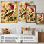 «Pink Rose on Retro Parchment II», reproduction sur toile-87369745-87369750