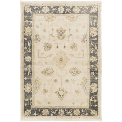Istanbul Wool Oriental Area Rug in Olive/Beige