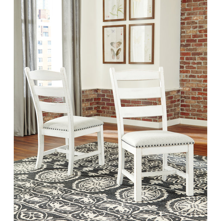 Signature Design By Ashley Valebeck Vintage Farmhouse Cushioned Dining Chair, 2 Count, Whitewash