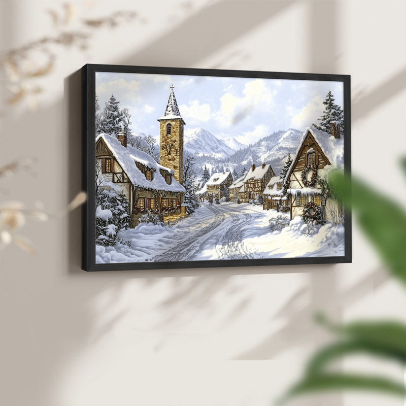 Chirstmas Art-CCXCIX -Framed Print - Restickable, H 11 po x l 14 po, Noir, noir, noir, noir