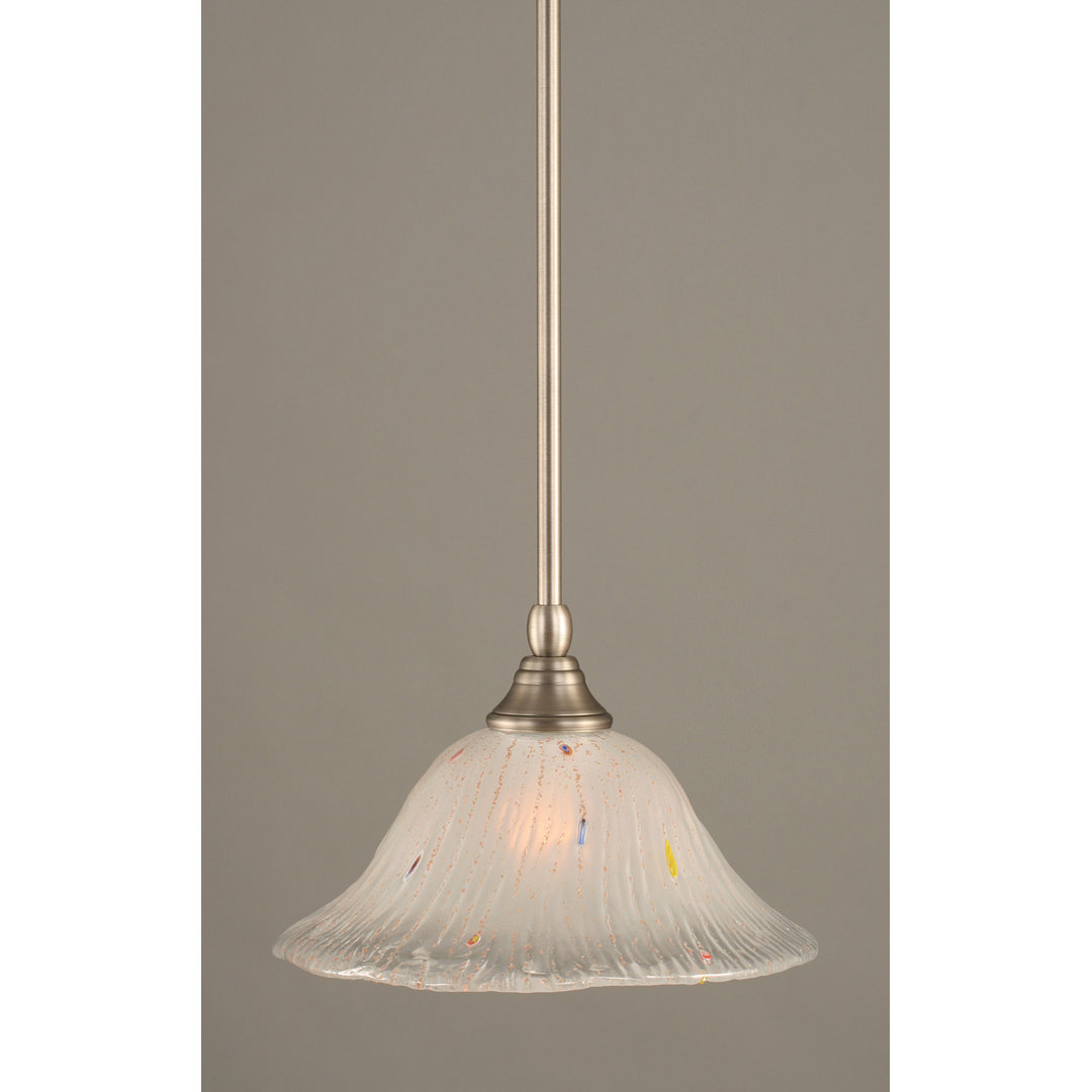 Stem Hung Mini Pendant With 10" Frosted Crystal Glass Red Barrel Studio® 