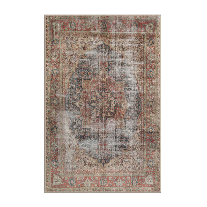 Tapis traditionnel noir / gris, Rectangle 4 pi x 6 pi