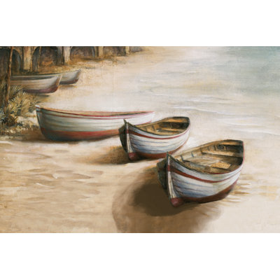 Three Boats - Wrapped Canvas Painting