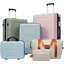 Ensemble de 6 valises légères à coque rigide avec roues pivotantes, verrouillage par mot de passe et plusieurs accessoires de voyage pour des voyages faciles et sécurisés