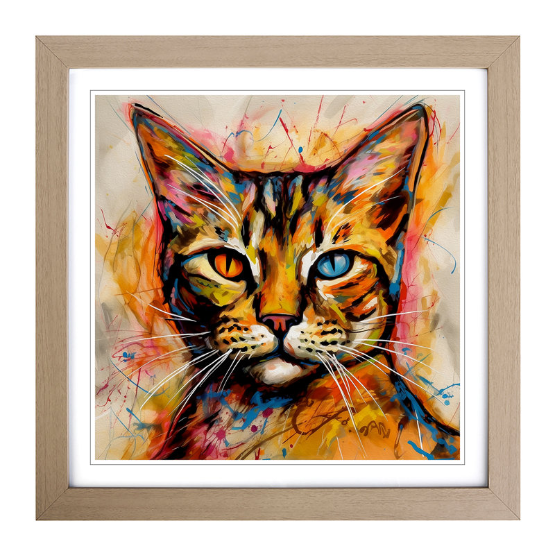 Single Picture Frame Print on Wood, Oak Framed