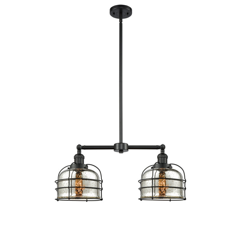 Shufelt 2 - Light Kitchen Island Pendant, No Bulb Included, Silver Mercury, Matte Black