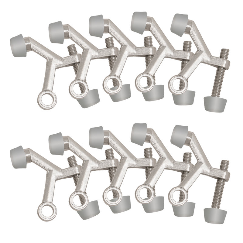 2-1/10 in. x 1-3/4 in. Standard Hinge Pin Door Stop Value Pack, Satin Nickel