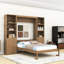 Grand lit escamotable avec tablettes et armoires de rangement