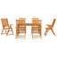 Garden Dining Set Folding 7 pcs Brown Solid Acacia Wood