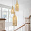 Luminaire suspendu en rotin 3 lumières Ambry, Coastal Boho - tissé à la main