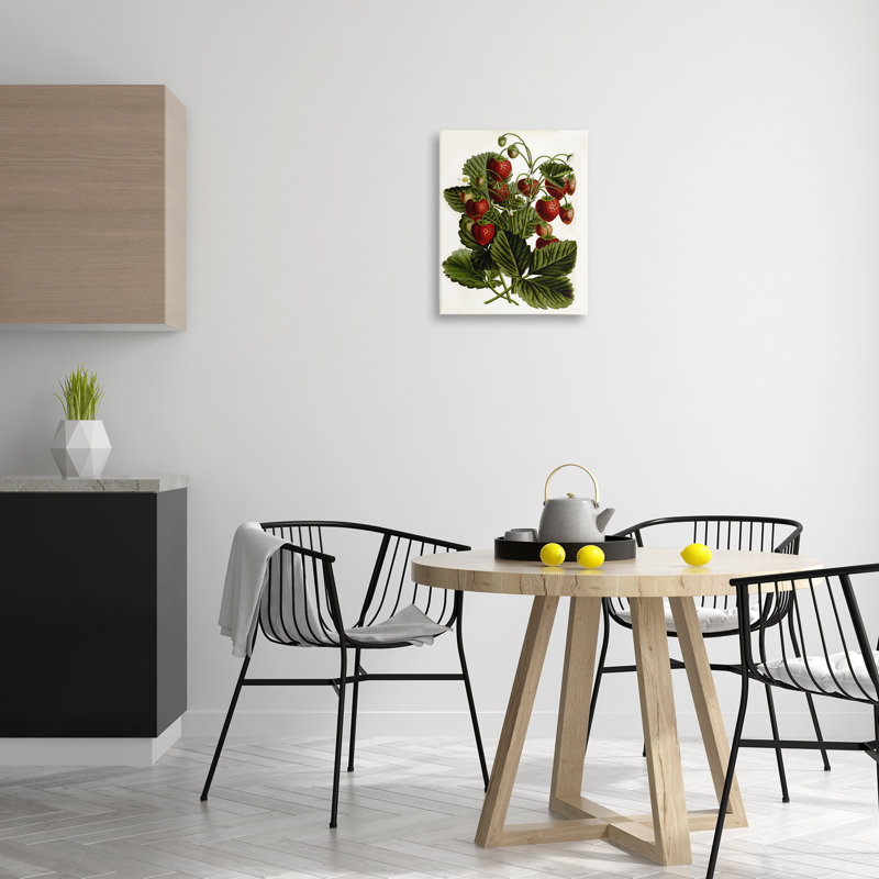 Art mural sur toile Strawberry Plant Study, H 20 po x l 16 po