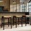31in. H Bar-Height Wood Barstool with Faux-Leather Seat, 1PC-1963430234