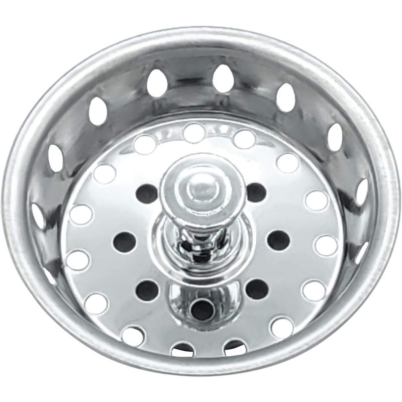 Silver Stainless Steel Rust Resistant Kitchen Sink Basket Strainer