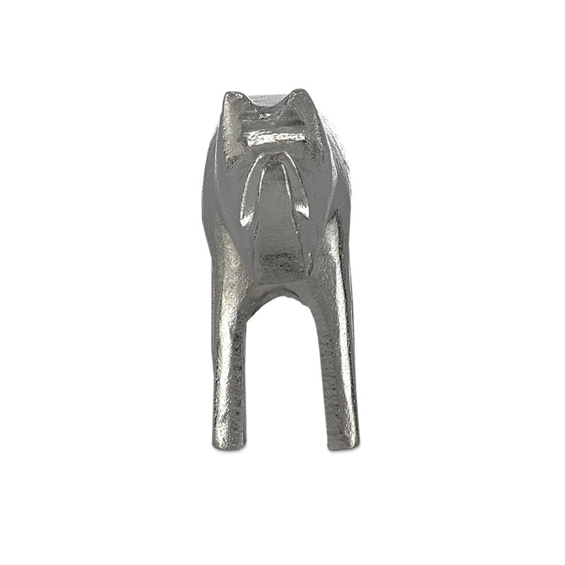Kano Rhino Figurine, 7.75" H x 3" W x 11" D, Silver