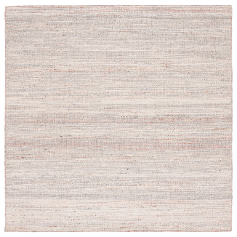 Haldor Natural Fiber Hand Woven Jute/Wool/Cotton Rug in Red/Gray, Square 6'