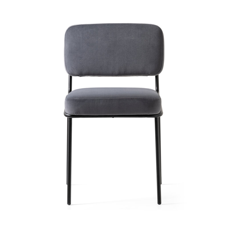 Sixty Upholstered Dining Chair with Metal Frame, Matt Black, Sand