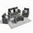 4-Piece Wicker Patio Conversation Set With Glass Table And Cushions-222089408