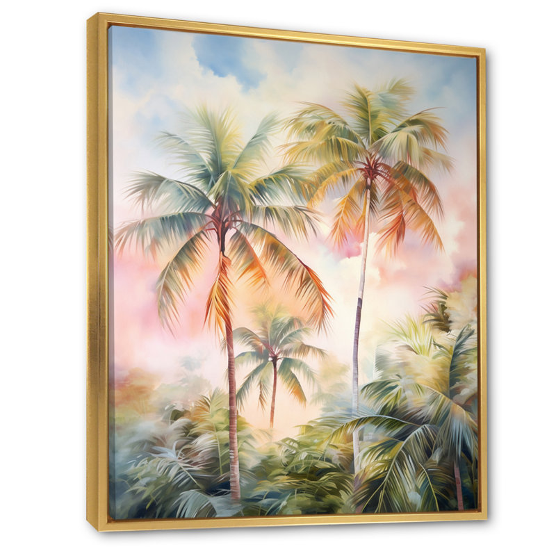 Décoration murale Lindamere Palm Trees Romantic Sunset III - Palmiers et palmiers, H 32 po x l 16 po x P 1 po
