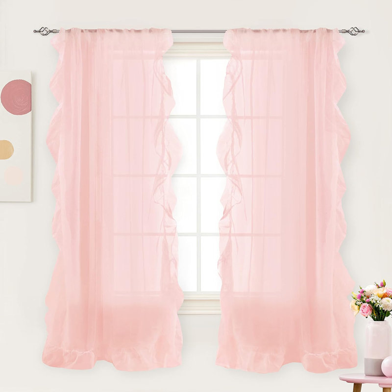 Akiharu Sheer Curtain Pair, 52" W x 63" L