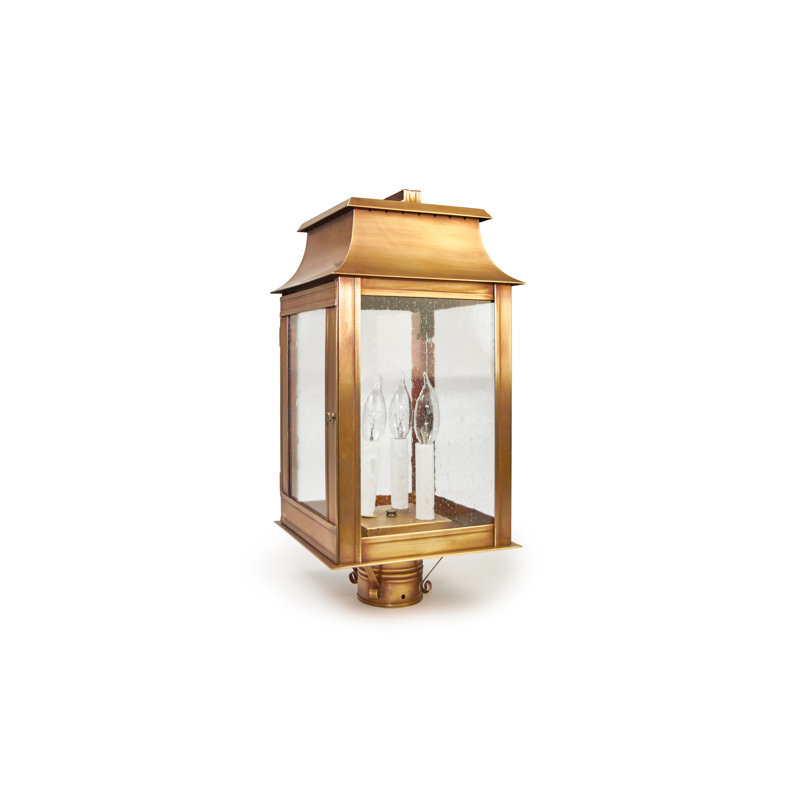 Concord Lantern Head, Antique Brass, Clear Seedy