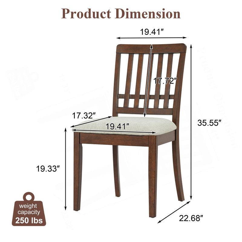 Chaises de salle à manger 2 pièces scandinaves de fabrication durable pour une assise confortable, Brown