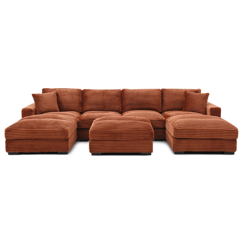 Scarlet , Super Comfy and Soft,  Thick Corduroy Lounger, Ginger Corduroy
