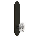 Grandeur Arc Tall Plate Passage with Baguette Clear Crystal Door Knob