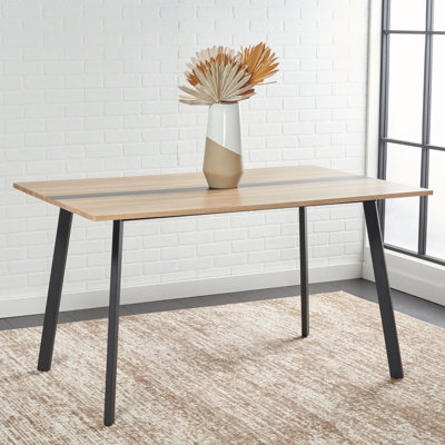 Freddi Dining Table / Natural Top / Black Legs