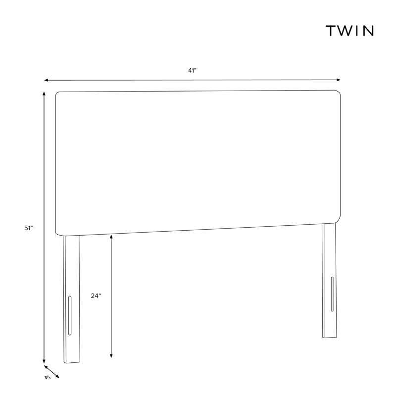 Marquise Upholstered Headboard, Twin, White Performance Twill