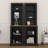 Tall Cabinet Bookcase With Open Shelves And Two-Tone Wood Top, Two-Piece Display Bookcase With Anti-Tip Device-205377051