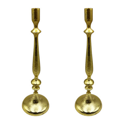 19.5" H Aluminum Taper Candlestick