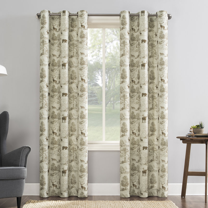 Panneau de rideau simple semi-diaphane avec œillets Samirah, l 48 po x L 63 po