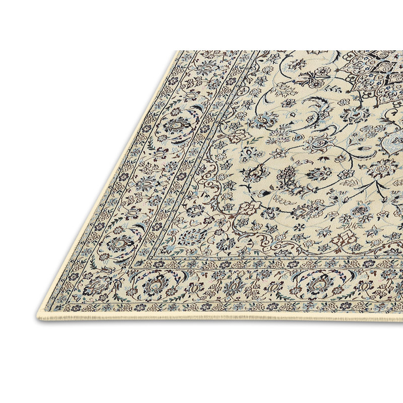 Gris oriental/beige Tapis décoratif OSHA, Rectangle 5 pi x 7 pi