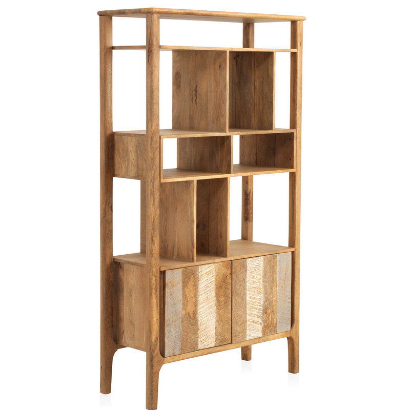 Muna 180cm H x 100cm W Solid Wood Library Bookcase