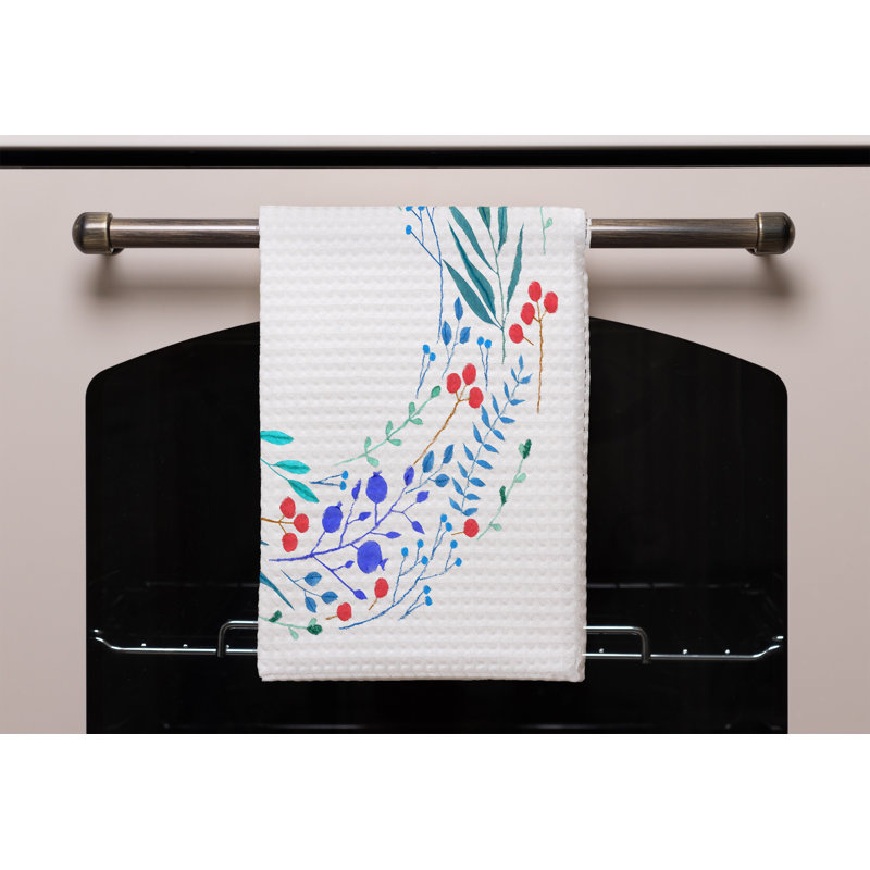 Cotton Floral Waffle Kitchen Towel