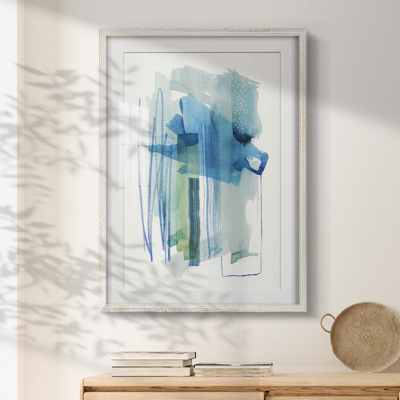 Oasis abstraite I - impression encadrée, H 19,5 po x l 16,5 po, Blanc
