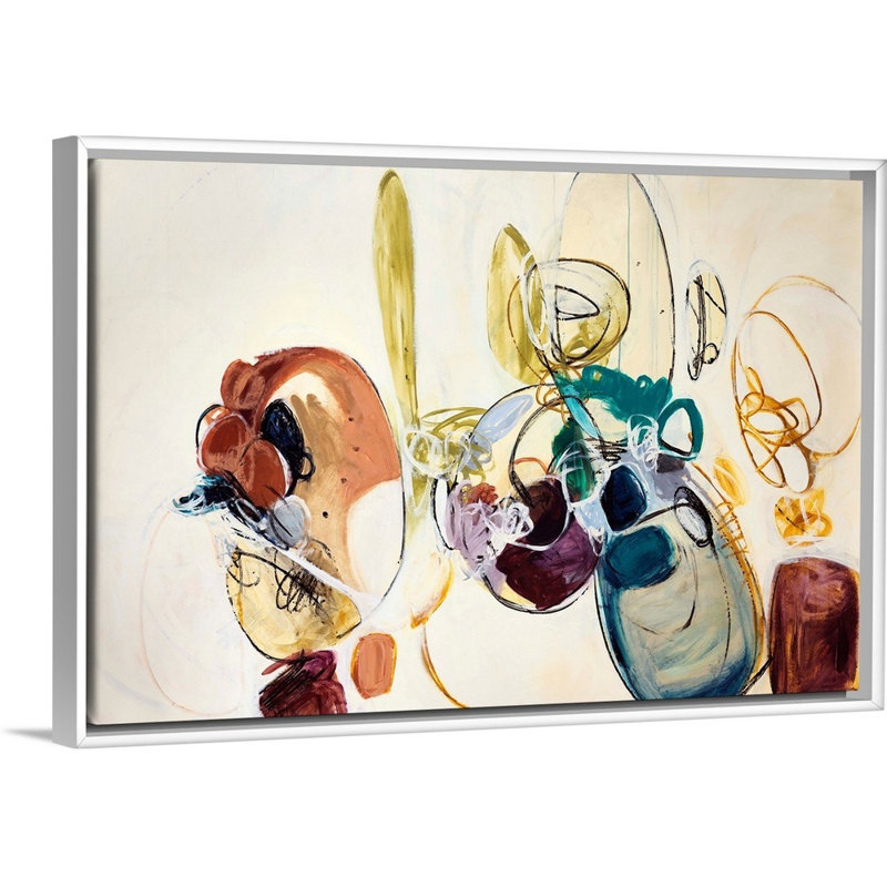 « Abréviation II » par Kari Taylor, reproduction d’art sur toile, H 26 po x l 38 po x P 1,75 po, Cadre flottant blanc