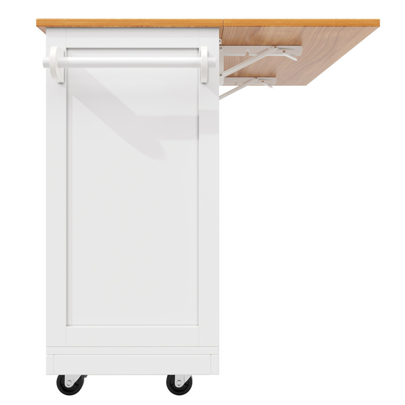 140 cm W Kitchen Island with Top, White