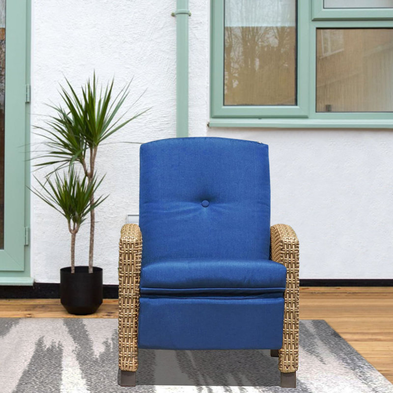 Adamsons Metal Outdoor Lounge Chair, Blue