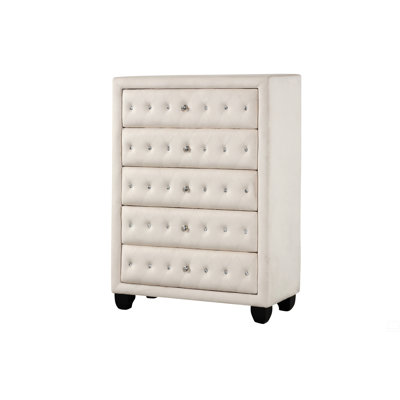 Commode capitonnée 5 tiroirs