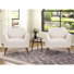 32.2" Wide Classic Upholstered Tufted Living Room Accent Chair With Solid Wood Legs(set of 2)