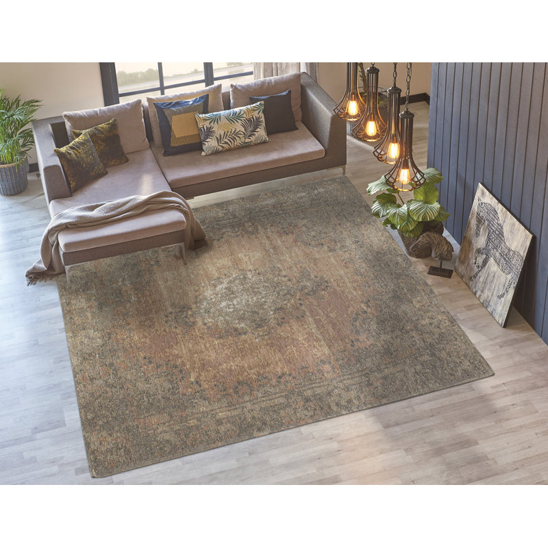 Tapis oriental gris saumon Sutere, Rectangle 5 pi 1 po x 7 pi 7 po