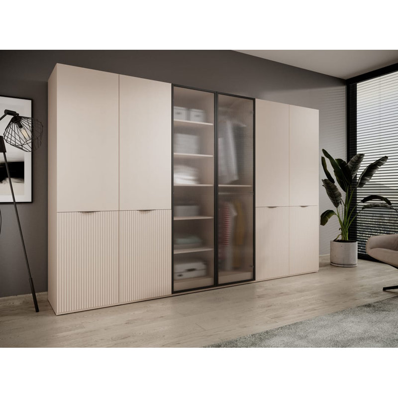 2 Door Manufactured Wood Wardrobe, Beige