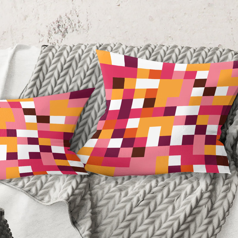 Coussin décoratif rétro Mid-Century, 16 po x 1 po